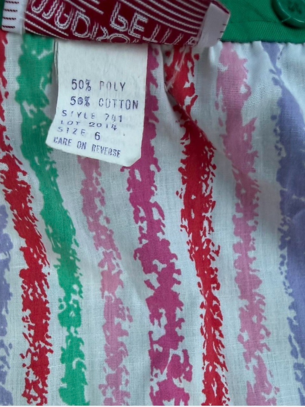 Vintage 80’s rainbow candy stripe brushstroke reversible skirt bright crayon - Picture 3 of 5